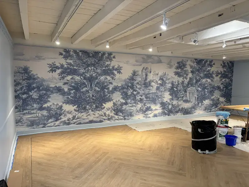 interior wallpaper blue